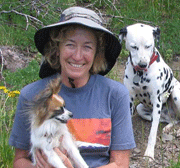 Cathy with her dogs