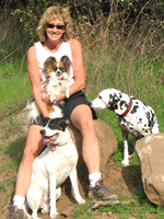 photo of Cathy and dogs